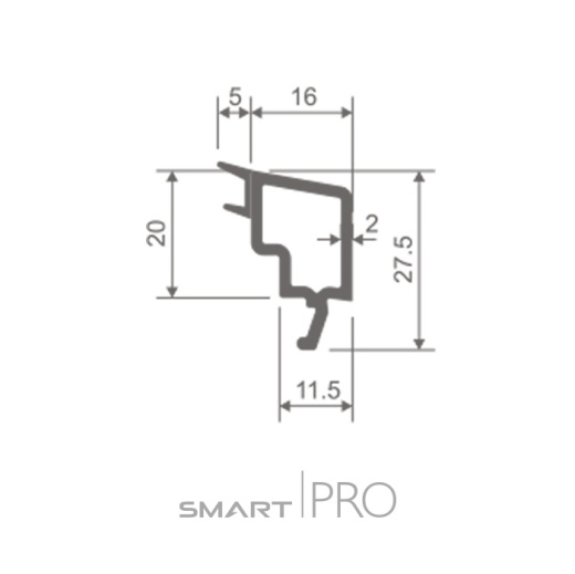 Штапик стандартный 16 мм на стеклопакет 24мм в Костанае